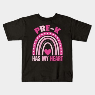 Cute Pre-k Has My Heart Funny Pre-k teacher Education Preschool heart Kids T-Shirt